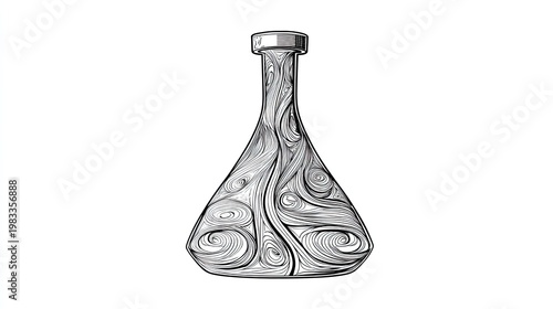 Elegant vector illustration of a decorative bottle with swirling patterns