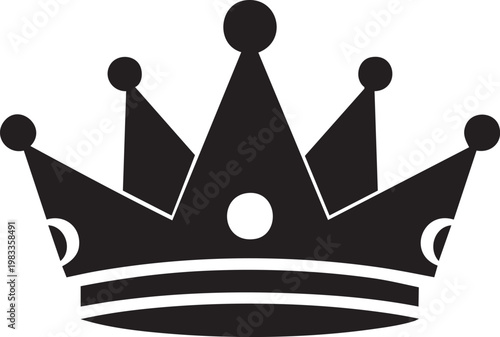 Classic black and white crown symbolizing royalty and authority
