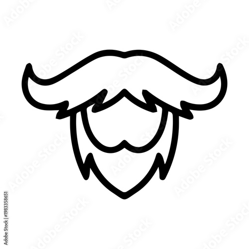 Beard and mustache icon