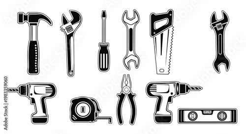 tools silhouettes set