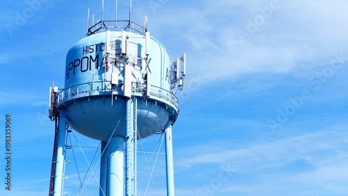 Water Tower in Appomattox Virginia Rural Town Aerial Landscape