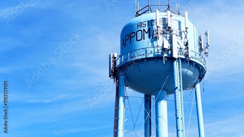 Water Tower in Appomattox Virginia Rural Town Aerial Landscape