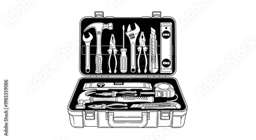 set of tools isolated on white