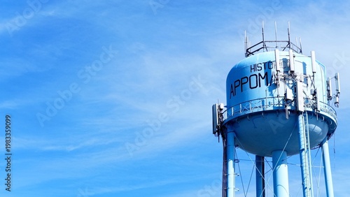 Water Tower in Appomattox Virginia Rural Town Aerial Landscape