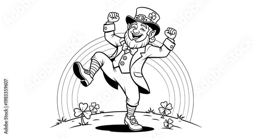 black and white cartoon illustration of a man