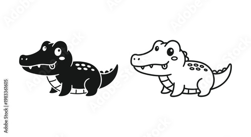 Adorable Cartoon Crocodile Designs for Kids Vector