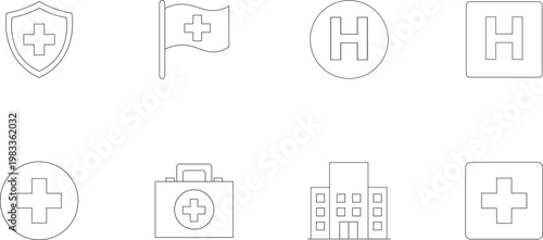 Minimalist Line Icons for Healthcare and Medical Services