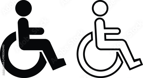 Accessible restroom symbols for men and women with disabilities