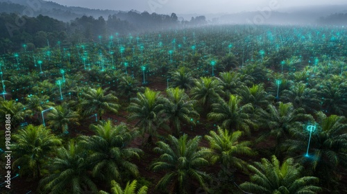 Wallpaper Mural Advanced Nutrient Monitoring System in Oil Palm Plantation with Holographic Technology for Sustainable Agriculture Practices Torontodigital.ca