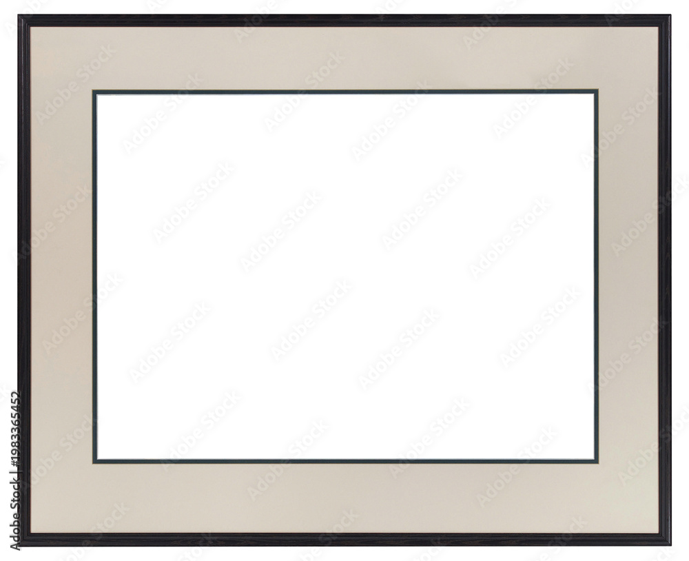 Obraz premium Wooden picture frame in PNG format on a transparent background.