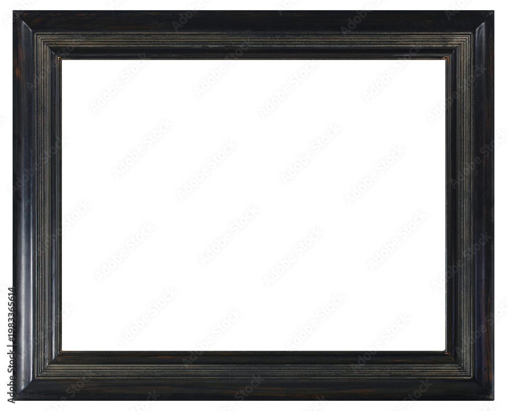 Obraz premium Black picture frame in PNG format on a transparent background.