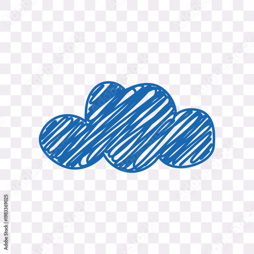 Hand Drawn Scribble Doodle Cloud Weather Icon