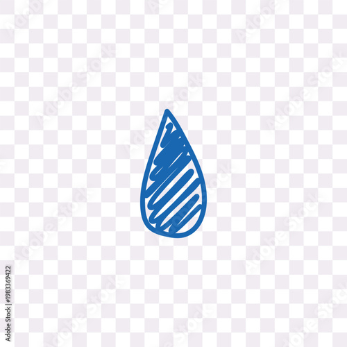 Sketchy Doodle Water Drop Raindrop Outline Icon