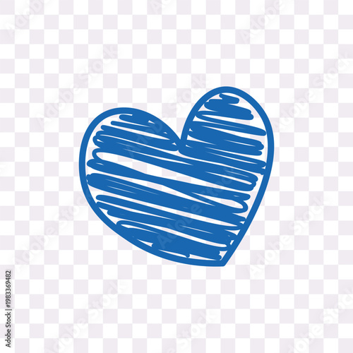 Scribble Hatched Doodle Heart Love Symbol Icon