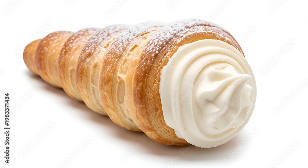 Fototapeta premium Delicious Cream Filled Croissant Pastry Dessert.