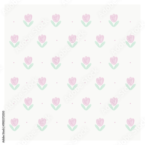 seamless pattern with tulip flower