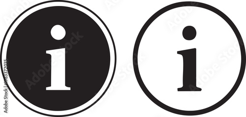 Contrast of information icons with different dot and background styles