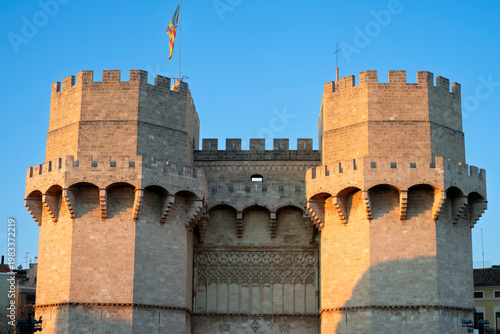 Fotografie Famous Torres de Serranos in the morning light, Valencia