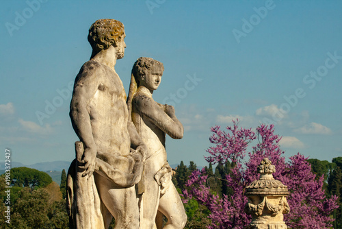 Italia, Toscana, il Giardino Bardini col glicine in fiore.