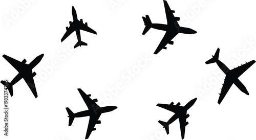 Elegant women's draped gown silhouette collection, set of five black vector outlines of wrap dresses and formal evening wear isolated on white background.