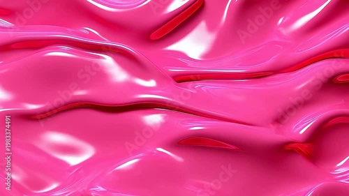 Pink liquid metal plastic flow abstract background