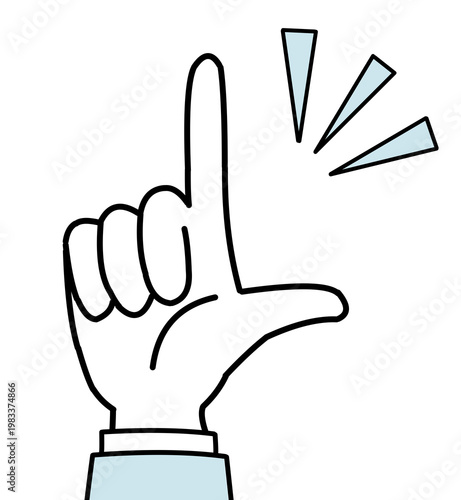 L字ポーズをする手のイラスト