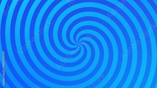 Blue simple hypnotic spiral background, geometric animation