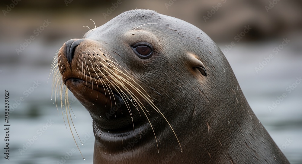 Obraz premium Majestic California Sea Lion Portrait in Natural Coastal Habitat