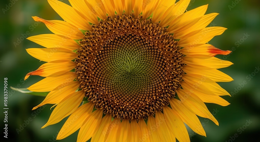 Obraz premium Vibrant Yellow Sunflower Bloom Close Up in Summer Field Agriculture