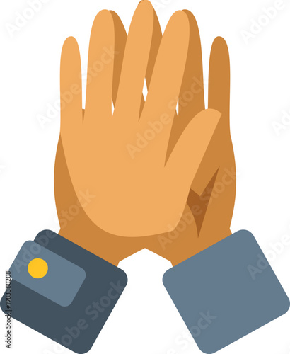 Clapping hands expressing approval, appreciation, and agreement