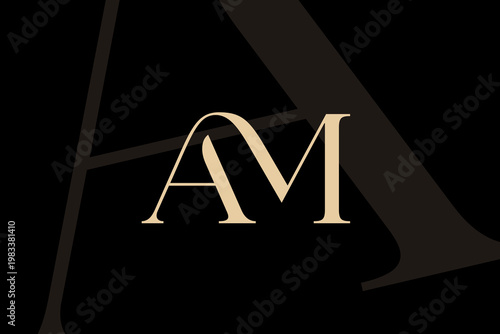 Quadro em tela AM or MA letter logo icon design