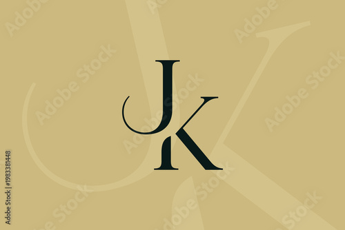 JK or KJ letter logo icon design. Classic style luxury initials monogram.