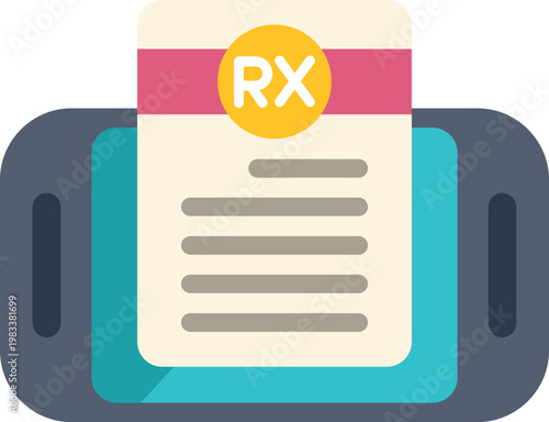 Smartphone displaying a digital prescription document, symbolizing online pharmacy services