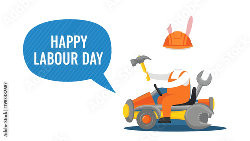 Labour Day Celebration: A creative illustration showcases a festive Labour Day, a time to honor and celebrate the hard work of laborers, symbolizing appreciation for their contributions