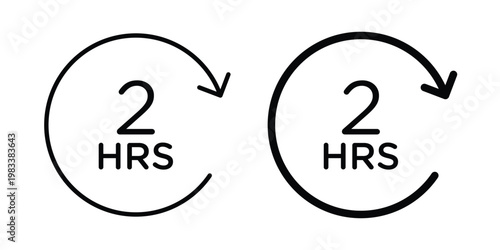 2 hours icon vectors set. vector icon for web design