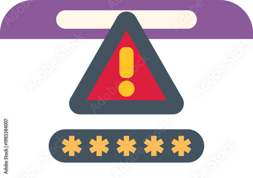 Error icon signaling denied login access due to an incorrect password