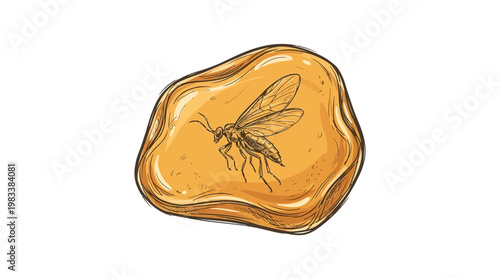 Amber Stone Fossilized Insect