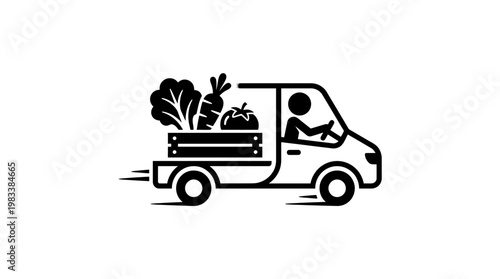 Grocery Delivery Truck Icon