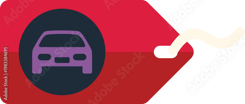 Price tag label featuring a car icon
