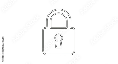 A simple black and white outline of a padlock with a keyhole
