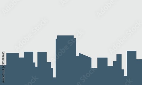 Silhouette of the cartoon city on shadow background. Urban vector symbol . Vector Illustration .EPS 10 .