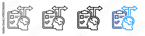 Decision Test Icon Different Style Outline Collection Set.