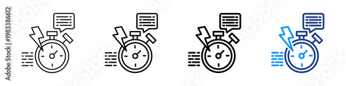 Reaction Speed Icon Different Style Outline Collection Set.