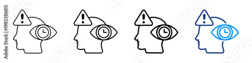 Attention Span Icon Different Style Outline Collection Set.