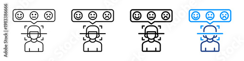Emotion Detection Icon Different Style Outline Collection Set.