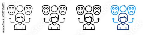 Personality Icon Different Style Outline Collection Set.