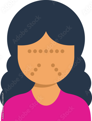 Woman face showing skin marks for cosmetic injection or anti aging procedure