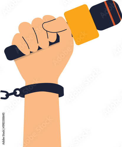 Press Media World Press Freedom Day Illustration, Newspaper and Broadcast Concept