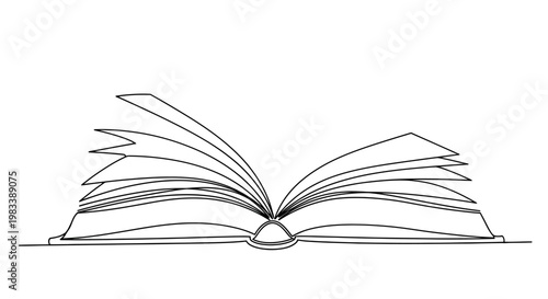 An open book with pages fanned out