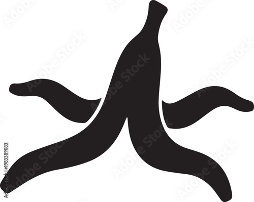 Classic Slippery Banana Peel Hazard Silhouettes